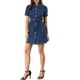 thumbnail image 1 of Vestido de mezclilla para mujer INSPIRE CHIC con cinturón y botones completos, vestido de jeans M azul oscuro, 1 of 7