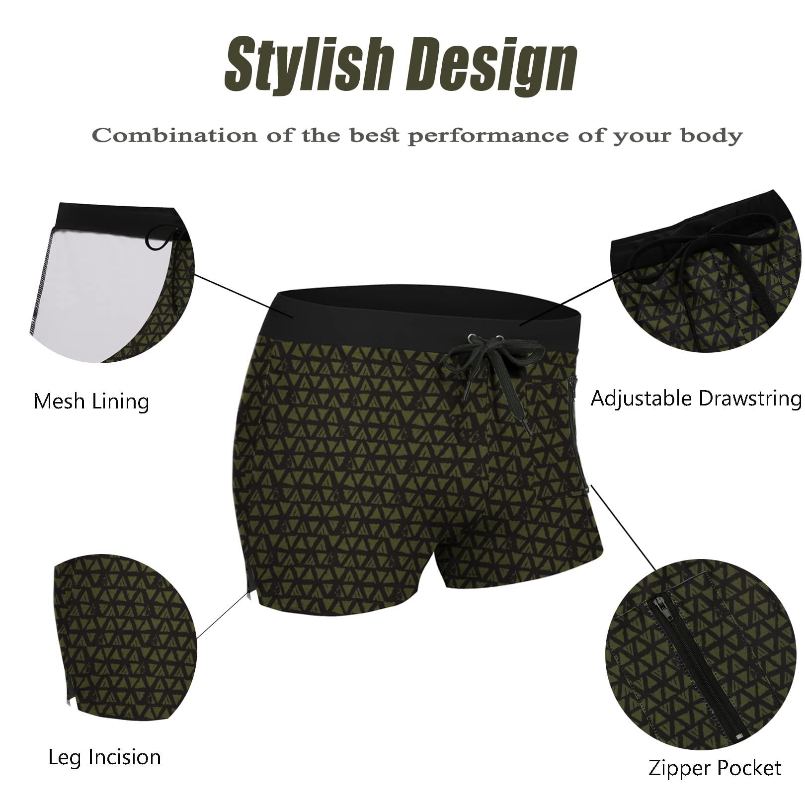 COOFANDY Mens Quick Dry Lightweight Square Leg Cut Trunks Swimwear