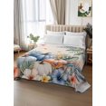 thumbnail image 3 of King Flat Sheet Only Thanksgiving Sky Blue Pumpkin Soft Microfiber Cooling Bedding Sheets Fall Blue Green Leaves Flat Bed Sheet, 3 of 9