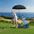 thumbnail image 2 of Costway Golf Push Cart, 4 Wheels, Aluminum Frame, Blue, 2 of 12