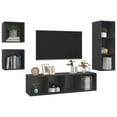 thumbnail image 3 of vidaXL TV Cabinet Set 4 Piece Chipboard Stereo Units Furniture Multi Colors, 3 of 11