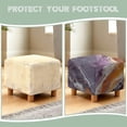 thumbnail image 6 of SCRAWLGOD Marble Print Golden Violet Ottoman Slipcover, Footstool Protector with Elastic Band Square Ottoman Cover Footrest Sofa Slipcovers Stool Covers Folding Storage Furniture Protector, 6 of 7