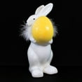 thumbnail image 3 of One Hundred 80 Degrees 8.50In Bunny W/ Colored Egg, Ceramic, Glitter Marabou Em2117 Yellow, 3 of 3
