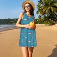 thumbnail image 3 of Fotbe Cartoon Whale Vestido de Verano sin Mangas para Mujer – Vestido Midi Línea A, Estilo Camiseta Floral, Vestido Playero Casual y Fluido, 3 of 7