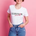 thumbnail image 3 of Survivor Breast Cancer Awareness Month T-Shirt, Crewneck, Soft Pink, Medium, 3 of 4