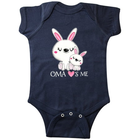 

Inktastic Oma Loves Me- bunny family Gift Baby Boy or Baby Girl Bodysuit