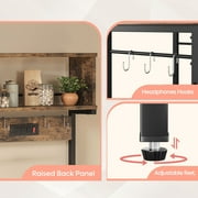 Bestier 60 5-Tier Kitchen Bakers Rack with 3 Outlets 8 S-Hooks Microwave Cart in Rustic