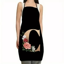 Fwttom Funny Alphabet Kitchen Apron - Waterproof Adjustable Bib with Pockets for Men Women, Chef Aprons for Cooking Gardening Painting Baking Restaurant