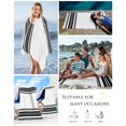 thumbnail image 5 of Black Striped Beach Towels Oversized Super Absorbent,Modern White Striped Abstract Art Aesthetics Lightweight Bath Towel Quick Dry Sets For Bathroom/Pool/Rv Camping/Beach Play/Gym Room/Picnic 35"x70", 5 of 8