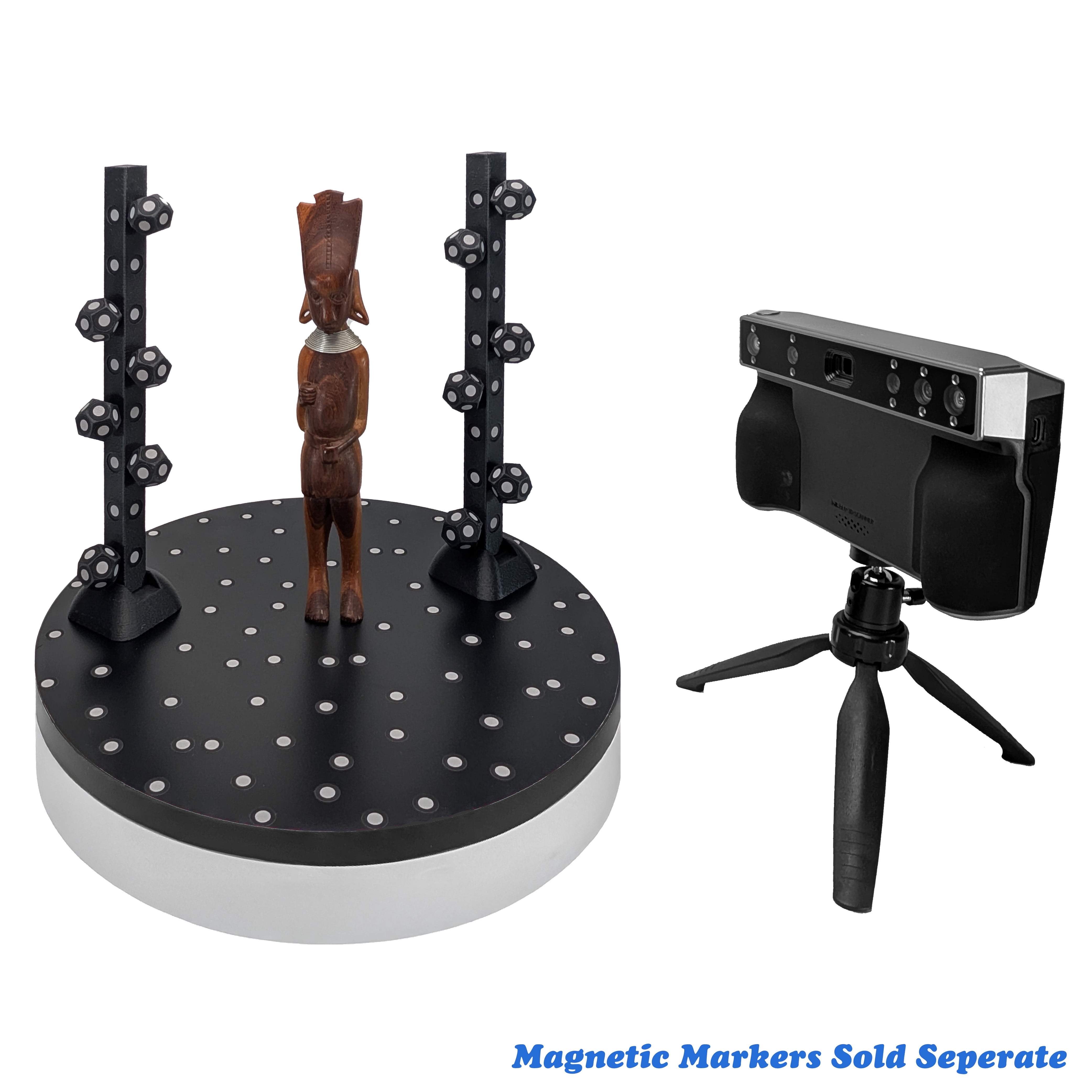 3D Scanning System: Modular Marker Tower Set with 6mm Dots, 3D Scanning Spray, Turntable Compatible, Accurate 3D Scanner Tracking Dot Reference Point Markers