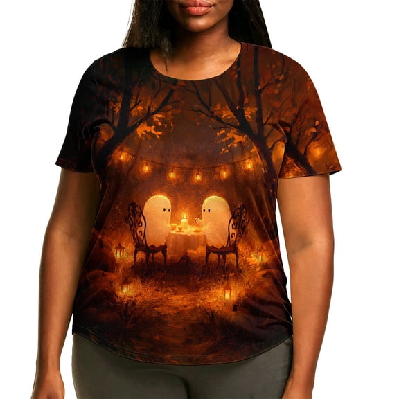 Bat Cute Graphic T-Shirt for Women Plus Size Crew Neck Short Sleeve Oversized Printed Tops Fall Tees Multicolor M
