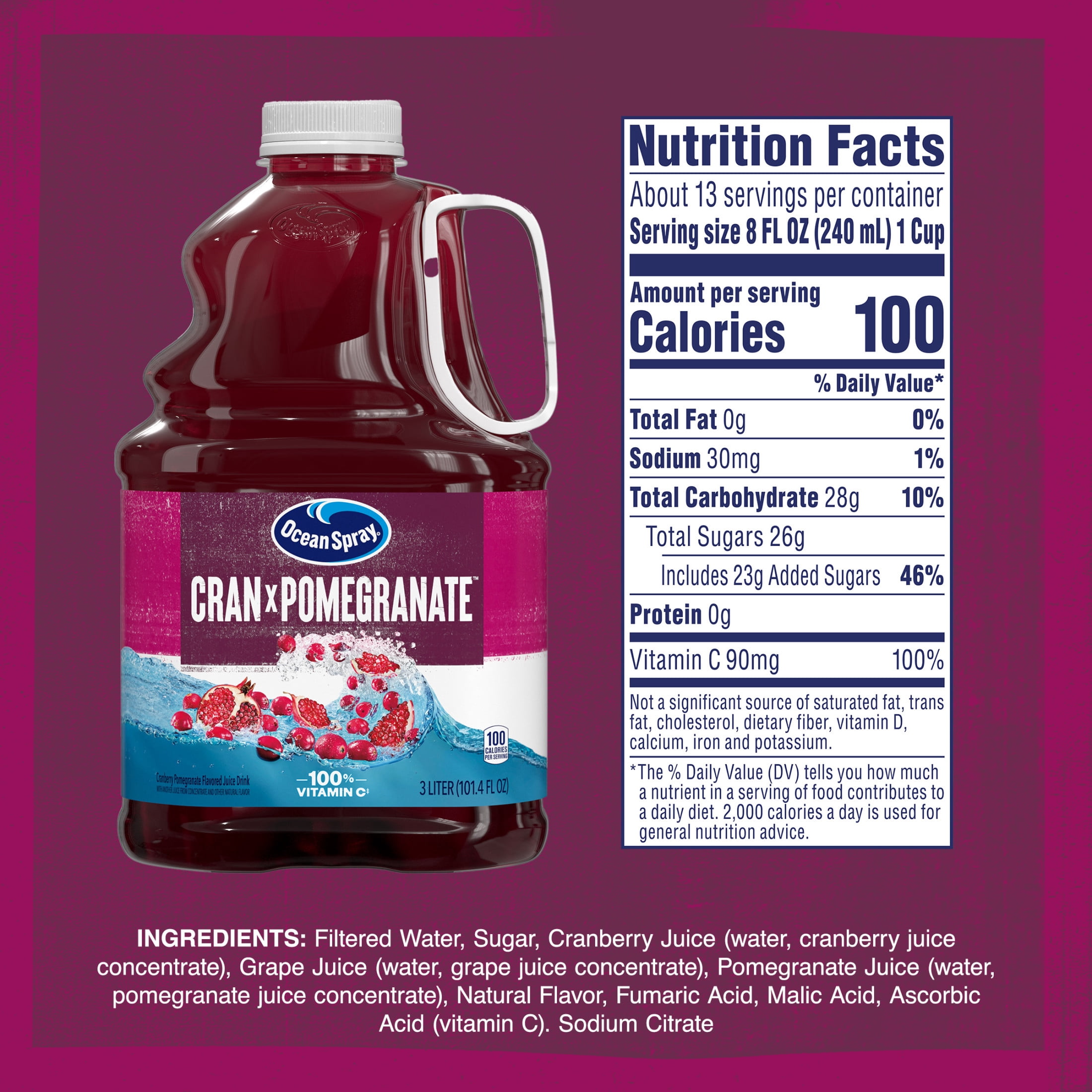 Ocean Spray® Cran-Pomegranate™ Cranberry Pomegranate Juice Drink, 101.4 fl oz Bottle