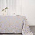 thumbnail image 4 of BalsaCircle 90" x 132" Silver Gold Metallic Geometric Design Polyester Rectangle Tablecloth Event, 4 of 8