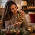 thumbnail image 7 of Clear Glass Christmas Ornament Ball with Squirrel, Mini Tree Scene Inside, Gold Crown Hanging Tree Decoration, 3.2x3.2 Inch, 1 Count, 7 of 7