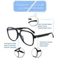 thumbnail image 4 of FEISEDY 70s Aviator Glasses Frame Blue Light Blocking Glasses Oversized Square Computer Glasses Women Men B2888, 4 of 12