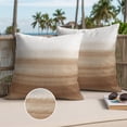 thumbnail image 3 of Brown White Ombre Outdoor Pillow Covers 24x24 Set of 2,Waterproof Patio Throw Pillowcase Protectors,Vintage Farmhouse Abstract Striped Decorative Pillow Shams Cushion Covers for Seat Bed Couch Sofa, 3 of 8