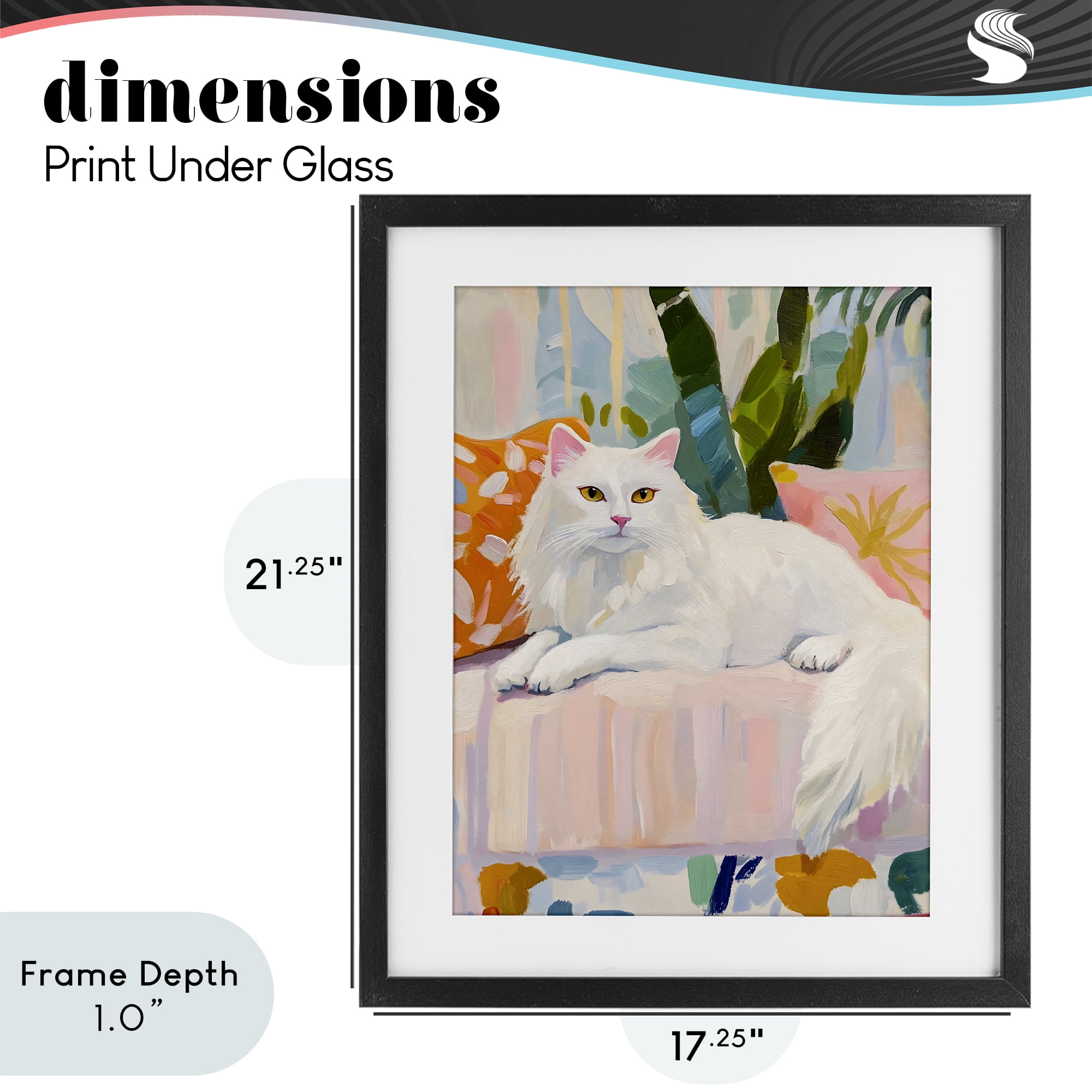Stupell Industries Fancy Cat on Pastel Sofa Black Framed Print Under Glass, design by The Prints Vibe
