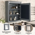 thumbnail image 4 of Gzxs 24" W x 27" H Single-Door Bathroom Medicine Cabinet with Mirror, Wall Mounted Wooden Storage Cabinet with Adjustable Shelves, Gray, 4 of 9