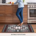 thumbnail image 5 of Red Gray Door Mat&nbsp;Indoor Outdoor Entrance, Non Slip Rug for Kitchen Bathroom Entryway Rug, Southwest Retro Ethnic AztecTexture Bohemian Washable Doormat Floor Mat for Office 24x36 Inch, 5 of 8