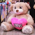 thumbnail image 3 of Peluches Oso Rechoncho Beige PELUCHERIA con corazon Rosa, 3 of 5