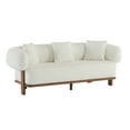 thumbnail image 2 of Christopher Knight Home Modern Minimalist 3-Seater Sofa, Rounded Arms, Solid Wood Frame, Beige, 2 of 8