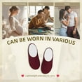 thumbnail image 7 of Daiia Maroon Print Women’s Fuzzy Slippers Memory Foam Lightweight House Shoes Cozy Loafer Flannel House Shoes-39/40, 7 of 7
