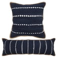 thumbnail image 4 of Ox Bay Ringo 14" x 36" Navy Blue/White Jute Bordered Striped Cotton Adult Decorative Throw Pillow, 4 of 11