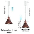 thumbnail image 3 of FSLiving Adjustable Height Track Pendnat Light J-Type Retractable Lift Track Spotlight with Telescoping Rod Adjustable Gimbaled Lamp-Post Juno Track Industrial Cone Lamp, Red Brown - 1 Light, 3 of 7
