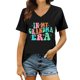 thumbnail image 1 of Camiseta de manga corta con cuello en V y estampado para mujer: top informal de verano con estampado floral, tejido suave y transpirable, varias tallas, 1 of 4