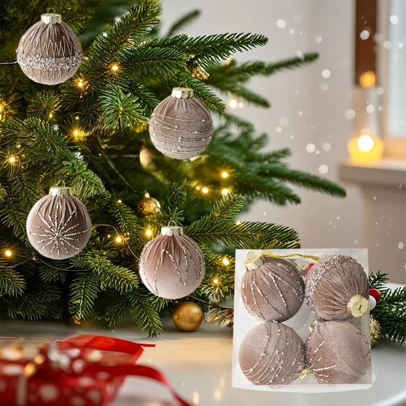 Bolas de Navidad Coloridas Froncadas - Conjunto de 5 adornos colgantes para la decoración navideña