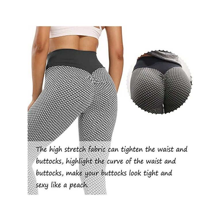 LELINTA Butt Lift Yoga Pants for Women Ruched Butt Leggings Butt Lift  Textured High Waisted Booty Lifting Anti-Cellulite Leggings 