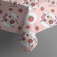 thumbnail image 5 of Pink Cow Strawberry Dot Pattern Square Tablecloth,Waterproof Square Table Cover,Wipeable Spillproof Washable Table Cover for Home Kitchen Party Decor 42"X42"(107x107cm), 5 of 6