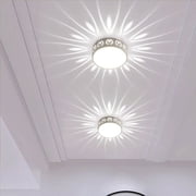 ADISUN Small Modern Flush Mount Led Ceiling Light Dimmable Ceiling Lights Fixtures for Kitchen Bedroom Flower Hollow(3000-5000K), White