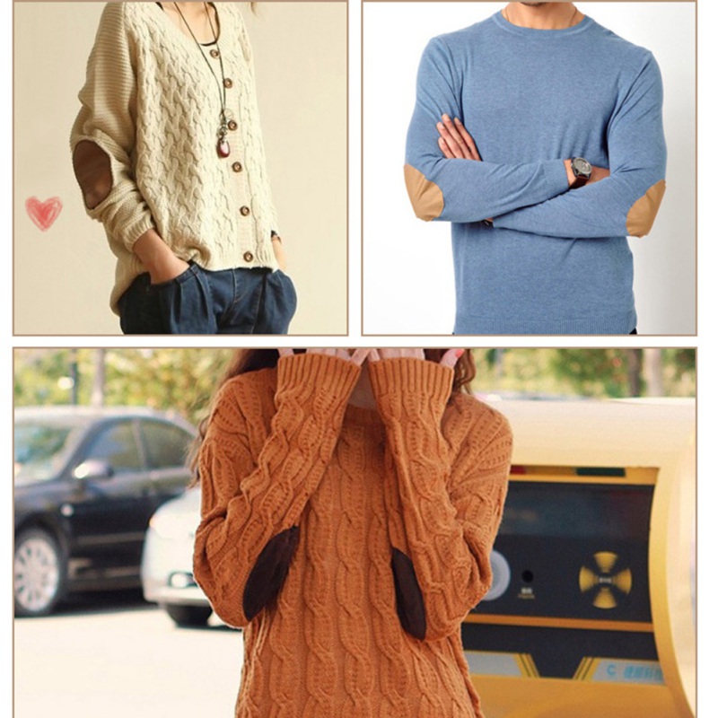 sewing elbow patches on sweater