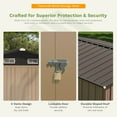 thumbnail image 5 of Patiowell Double Lockable Doors Metal Outdoor Storage Shed with Floor Frame, 10' x 12', Brown, 5 of 7
