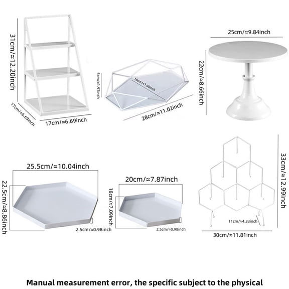 White cake rack, birthday, wedding, baby shower decorated dessert tray