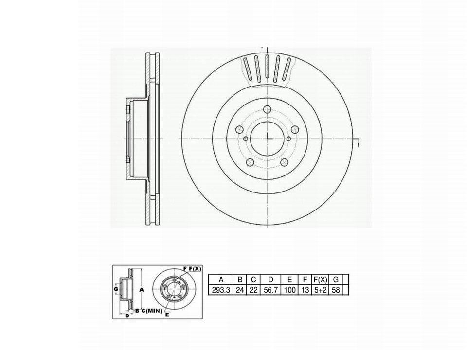 UltraHC Coated High Carbon Brake Rotor, Front UR000746, Subaru Forester 2008-2003