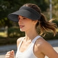 thumbnail image 6 of Sun Visor Hats for Women Men, Lightweight Sun Hat for Summer Sports, Outdoor UV Protection Visor for Hiking Running Fishing and Gardening, Breathable Wide Brim Sun Visor (Black), 6 of 6