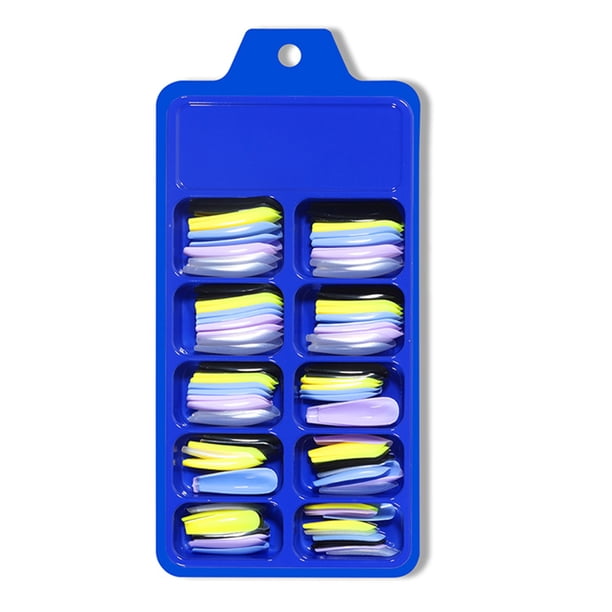 100 puntas de uñas postizas, puntas de uñas acrílicas transparentes, cubierta completa, uñas po Carevas Uñas postizas