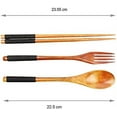 thumbnail image 2 of PrintSupremacy 3-Piece Japanese Wooden Utensil Set Spoon Fork and Chopsticks with Floral Pouch, Foodie Travel Novelty Business, Souvenir Ideas for Advertising Housewarming Wedding (1 Set, Plain), 2 of 2