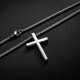 thumbnail image 4 of New Stainless Steel Cross Pendant Necklace for Men Women Minimalist Jewelry Male Female Necklaces Chokers Silver Color, 4 of 5
