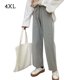 thumbnail image 1 of Pantalones deportivos Mujer Pantalón largo holgado informal de cintura alta con pierna ancha, Gris, 4XL tholdsy AP001468-06B, 1 of 7