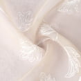 thumbnail image 6 of Voile Sheer Valance Curtain, Faux Linen Textured Rod Pocket Leaf Embroidery Valance, 6 of 9