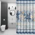 thumbnail image 4 of Navy Blue Starfish Coastal Bathroom Shower Curtain, Beach Botanical Coral Nautical Waterproof Washable Soft Bath Curtain for Bathtub Decor with 12 Hooks&Grommet, 66x72 Inch, 4 of 9