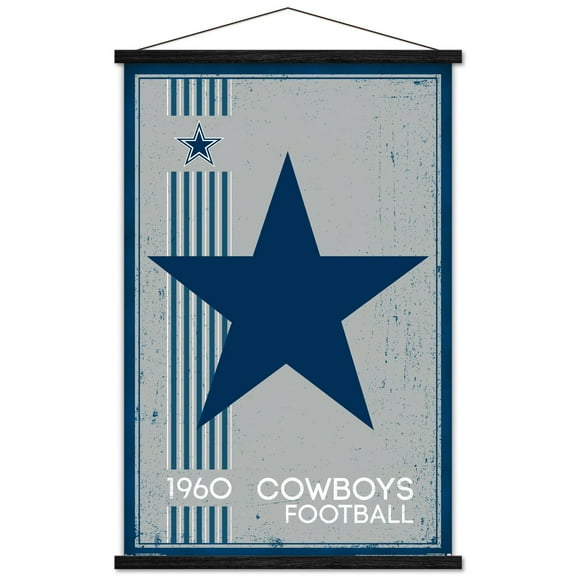Dallas Cowboys 22.4'' x 34'' Magnetic Framed Retro Logo Poster