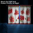 thumbnail image 6 of Christmas Floral Botanical Kitchen Curtains Set of 2, Tree Flower Short Window Curtains, Window Treatment Tier Curtains for Kitchen Over Sink Dining Room Decor (26x36 Inch), 6 of 6