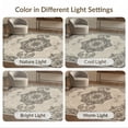 thumbnail image 7 of ODIKA 5'x7' Washable Area Rug Vintage Faded Distressed Transitional Border Interlocking Abstract Flowing for Guest Room, Lounge, Apartment, Non-Slip Low Profile, Stain Resistant, 7 of 7