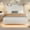White, variant on Bed Frame with LED Lights, Modern Wood Floating Bed Frame with Storage, Velvet Upholstered Headboard with Wingback