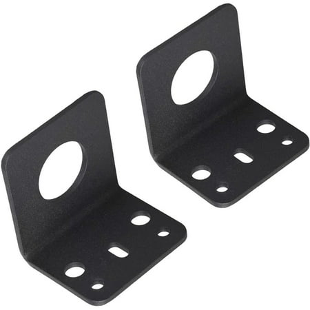 VANROUG 2 Pcs L-Bracket 1255 3/4 Hole Thick Steel Mobile Antennas Brackets for UHF VHF Coax NMO Antenna Mounts Cable Mobile Antennas (Black)