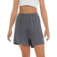 thumbnail image 7 of Yubnlvae Plus Size Paperbag Waist Shorts - Women's Summer Elastic Waist Shorts, Trendy Wide Leg Design for Curvy Figures (Grey | 5XL), 7 of 7